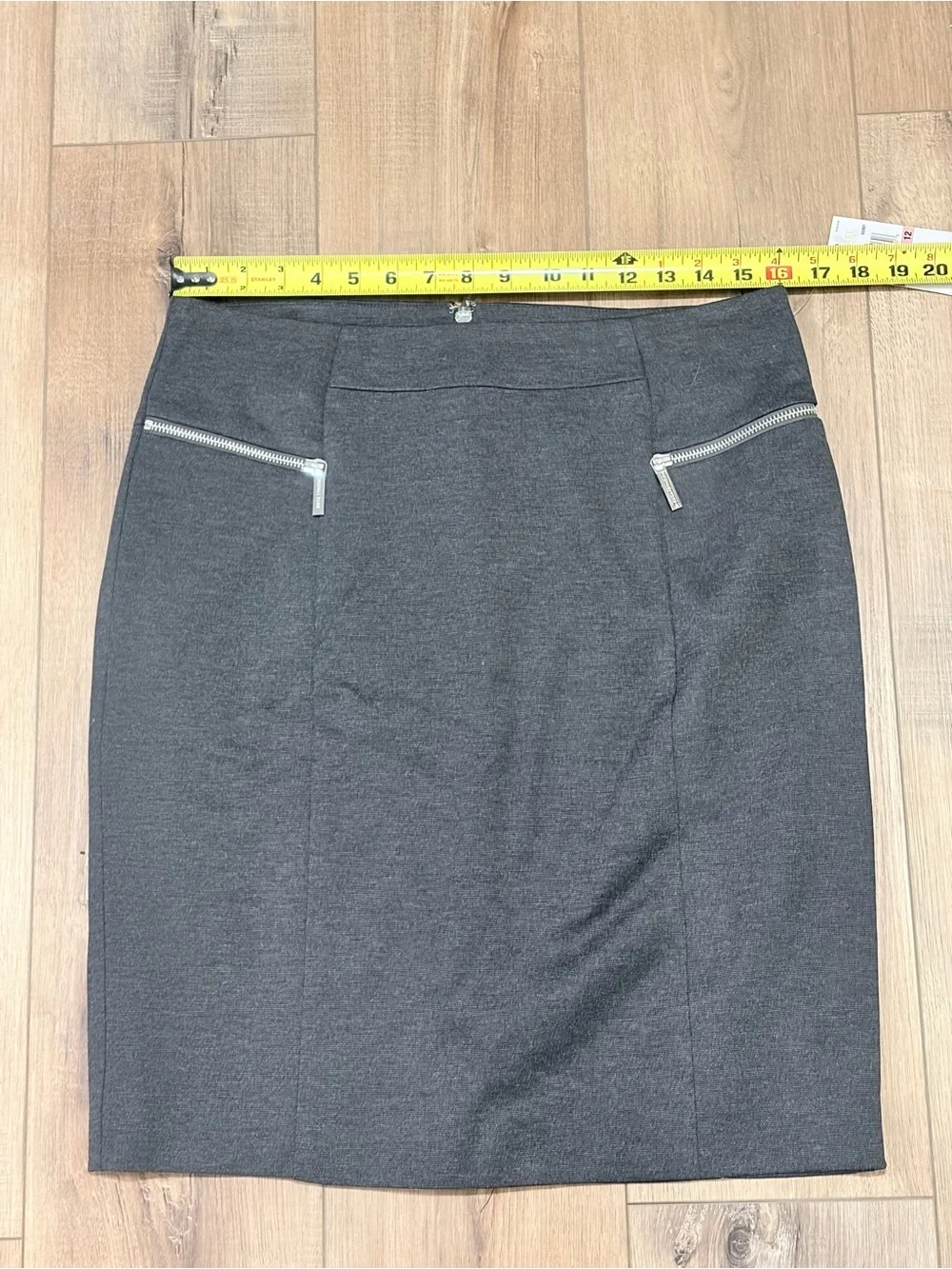 NWT Michael Kors Charcoal Pencil Skirt 12 Quiet Luxury Officecore Zip